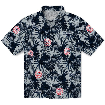 New York Yankees Hawaiian Shirt - Hibiscus Exotic | Moonbestprint