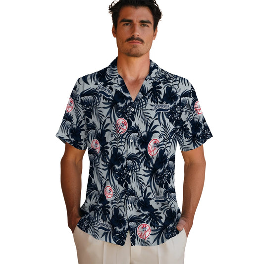 New York Yankees Hawaiian Shirt - Hibiscus Exotic | Moonbestprint