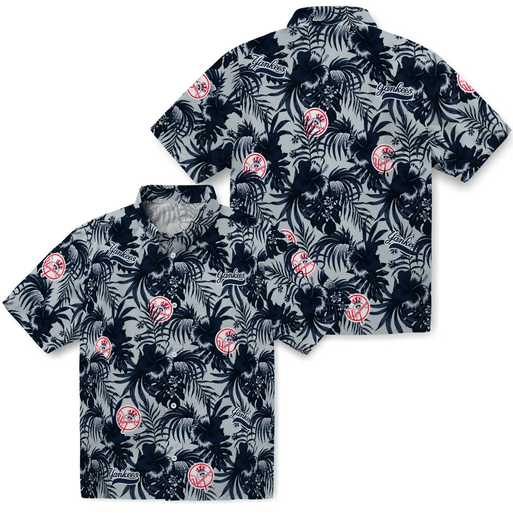 New York Yankees Hawaiian Shirt - Hibiscus Exotic | Moonbestprint