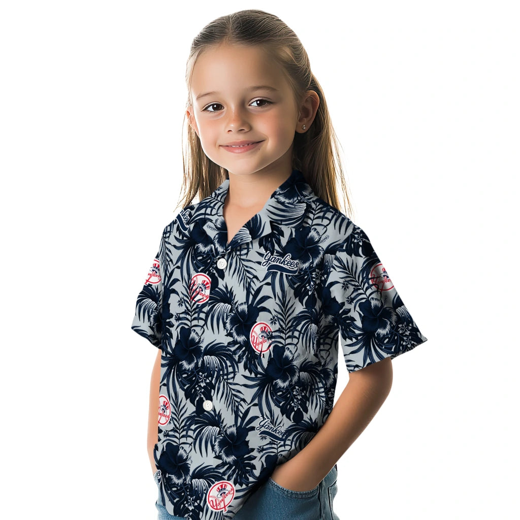 New York Yankees Hawaiian Shirt - Hibiscus Exotic | Moonbestprint