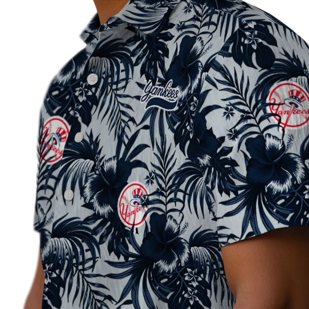New York Yankees Hawaiian Shirt - Hibiscus Exotic | Moonbestprint