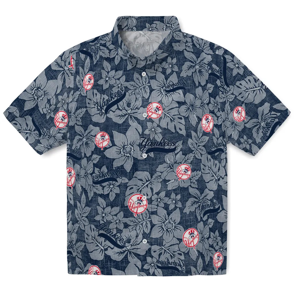 New York Yankees Hawaiian Shirt - Hibiscus Oasis | Moonbestprint