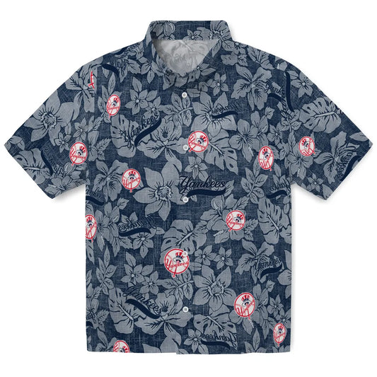 New York Yankees Hawaiian Shirt - Hibiscus Oasis | Moonbestprint