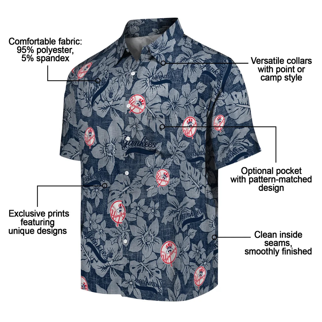 New York Yankees Hawaiian Shirt - Hibiscus Oasis | Moonbestprint