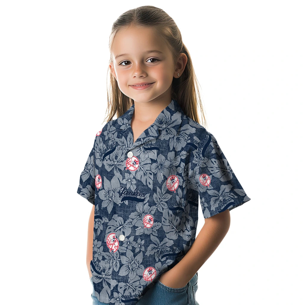 New York Yankees Hawaiian Shirt - Hibiscus Oasis | Moonbestprint