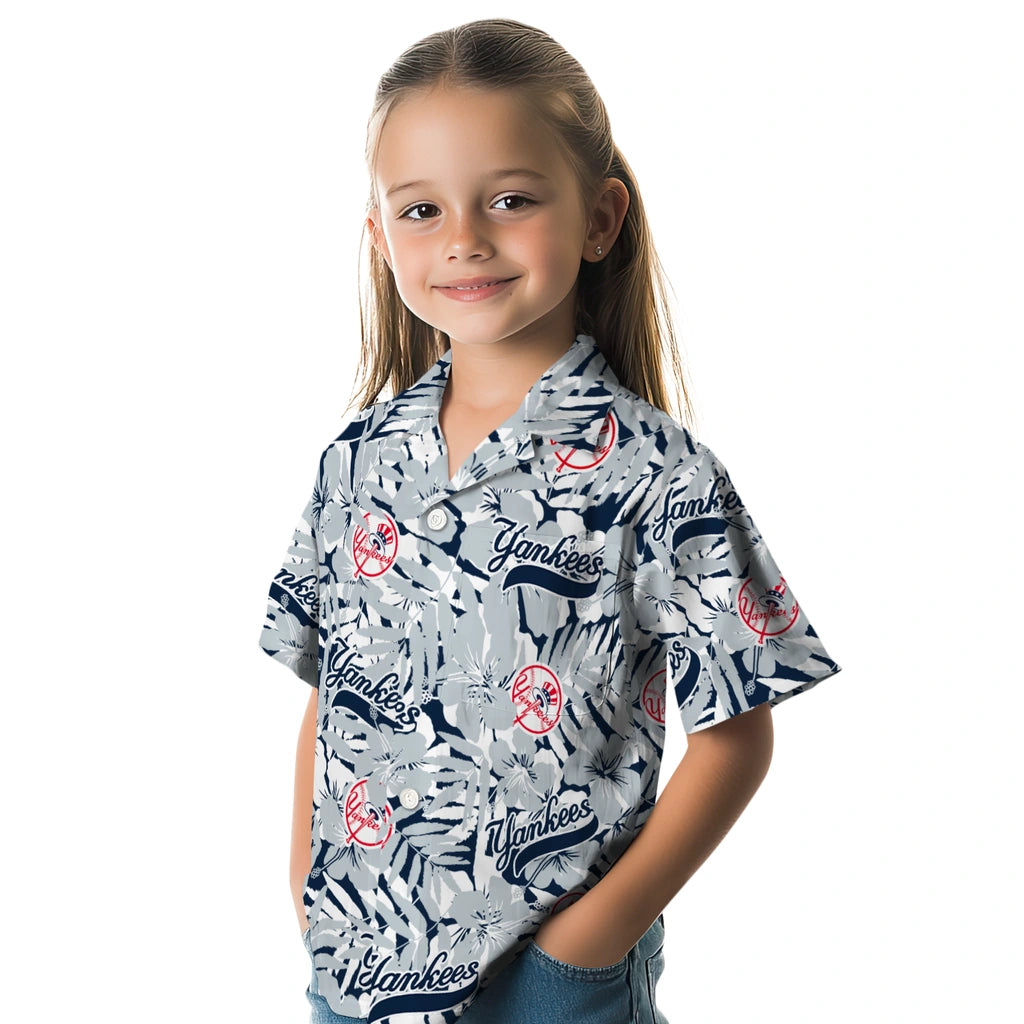 New York Yankees Hawaiian Shirt - Hibiscus Overlay | Moonbestprint