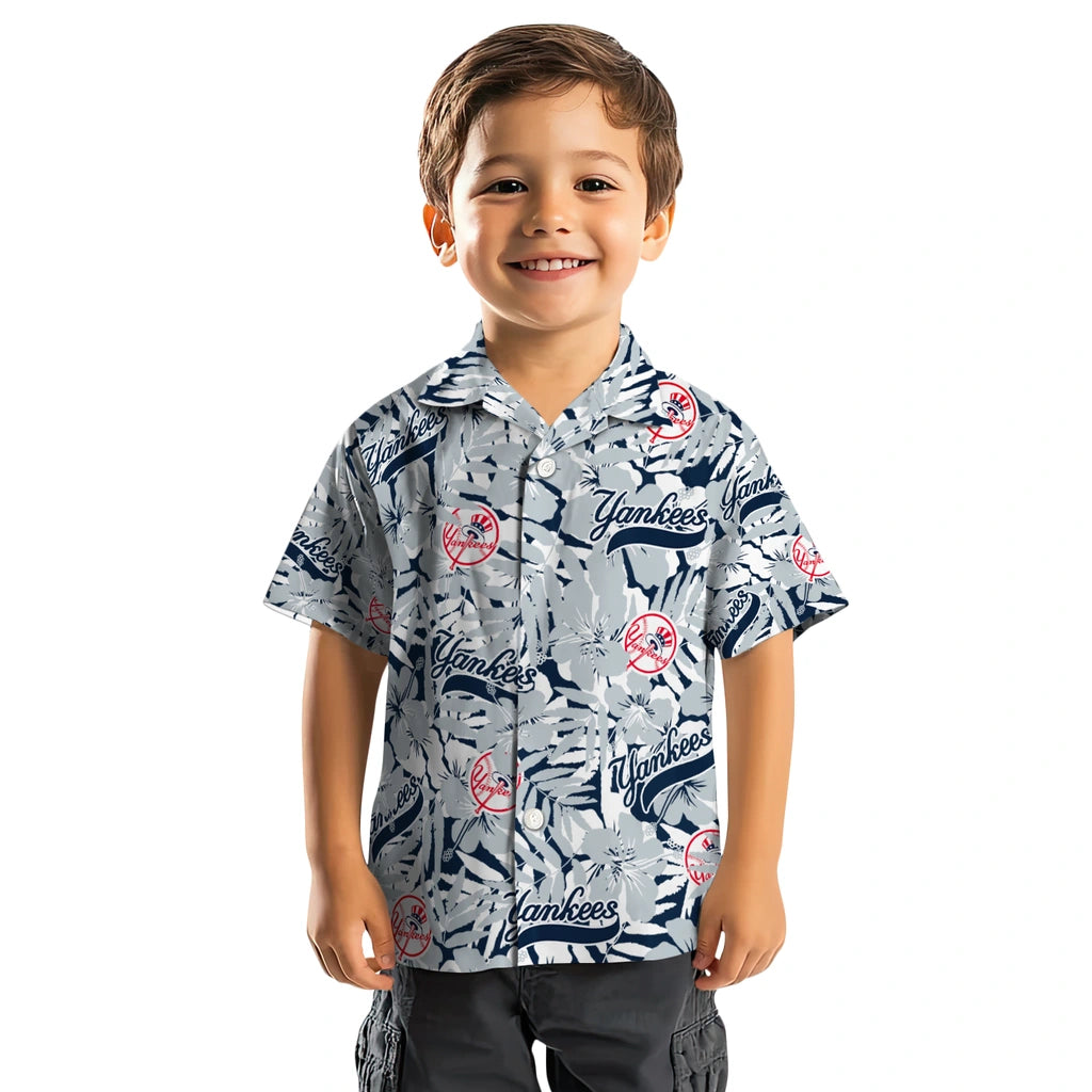New York Yankees Hawaiian Shirt - Hibiscus Overlay | Moonbestprint