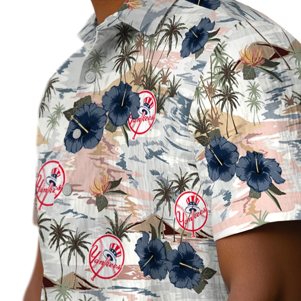 New York Yankees Hawaiian Shirt - Hibiscus Seaside | Moonbestprint