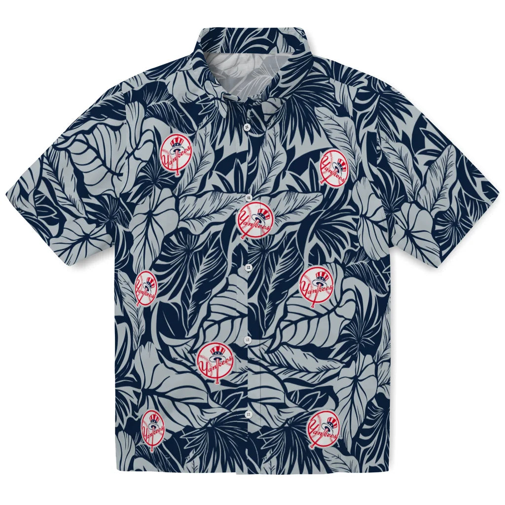 New York Yankees Hawaiian Shirt - Monstera Layer | Moonbestprint