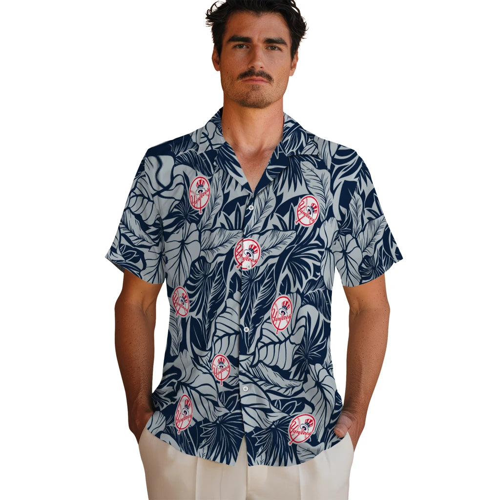 New York Yankees Hawaiian Shirt - Monstera Layer | Moonbestprint