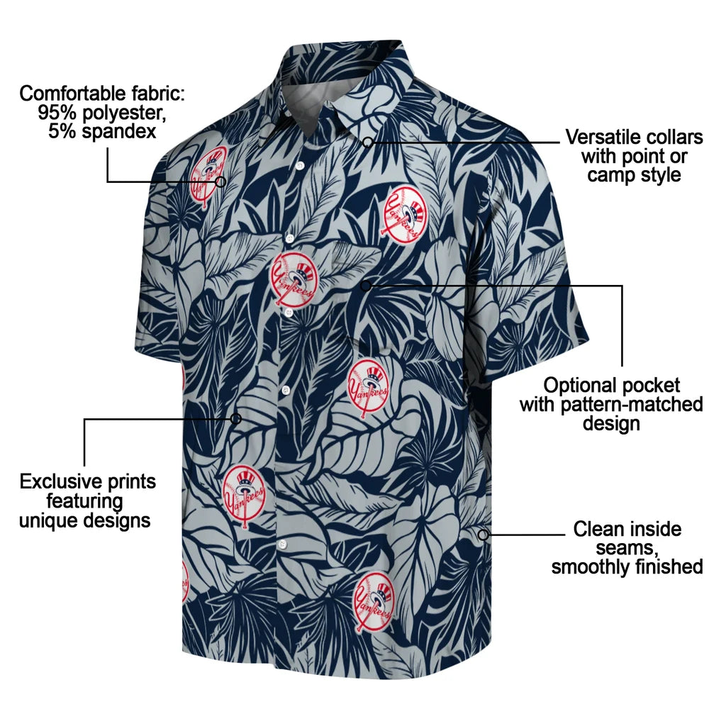 New York Yankees Hawaiian Shirt - Monstera Layer | Moonbestprint