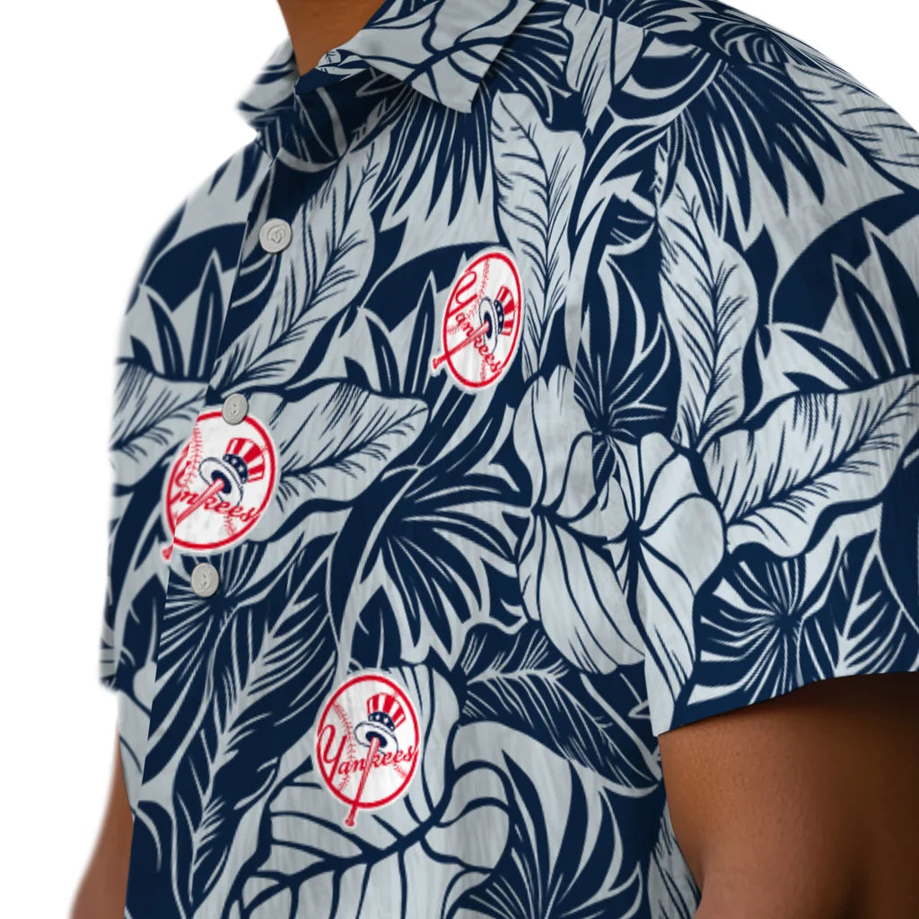 New York Yankees Hawaiian Shirt - Monstera Layer | Moonbestprint