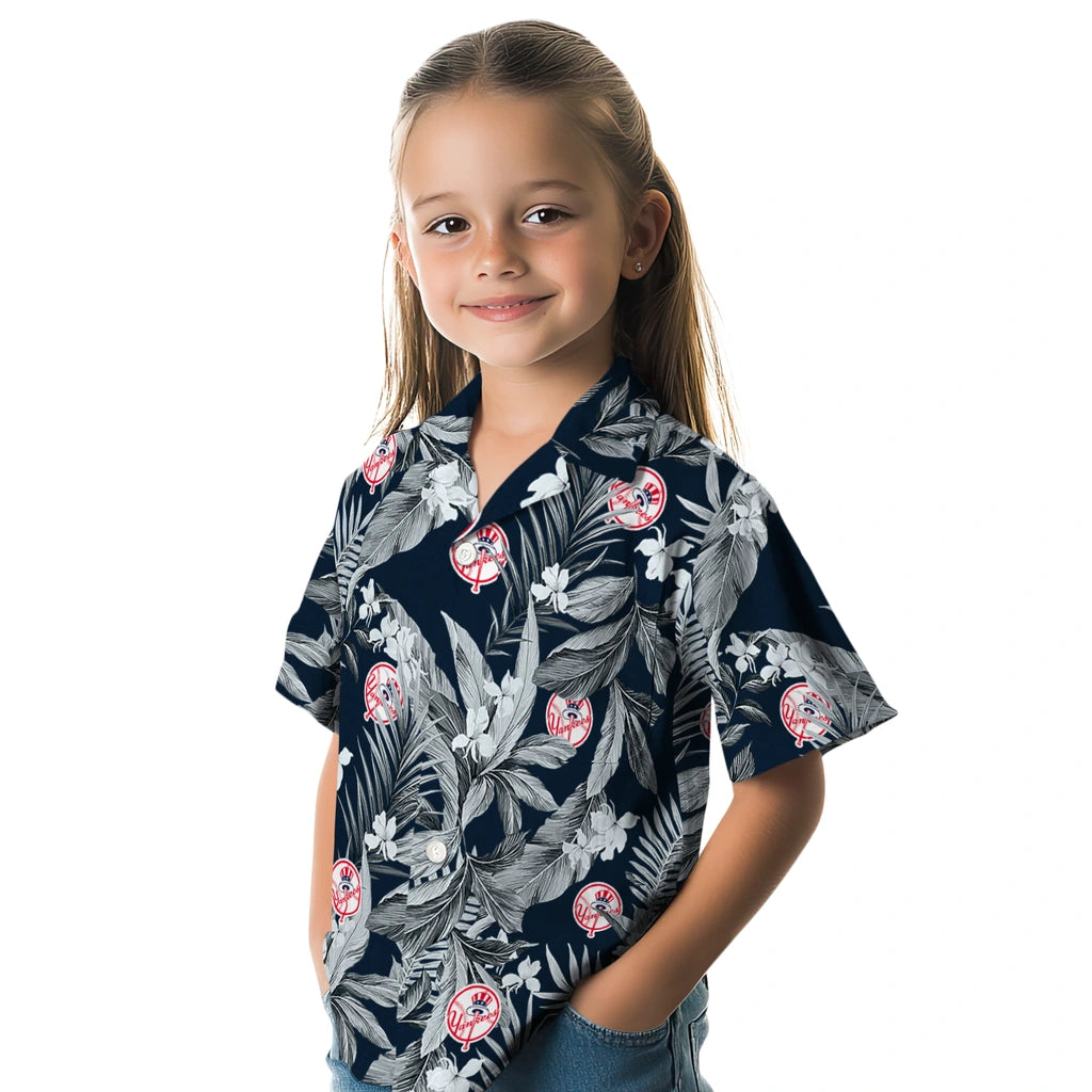 New York Yankees Hawaiian Shirt - Palm Leaves | Moonbestprint