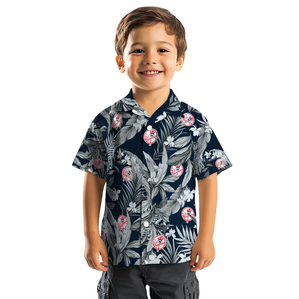 New York Yankees Hawaiian Shirt - Palm Leaves | Moonbestprint