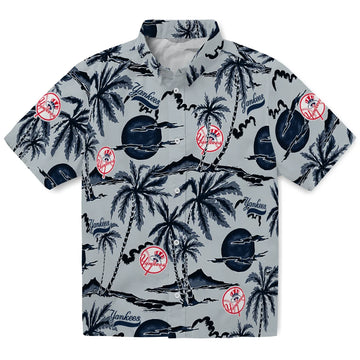 New York Yankees Hawaiian Shirt - Palm Sunset | Moonbestprint