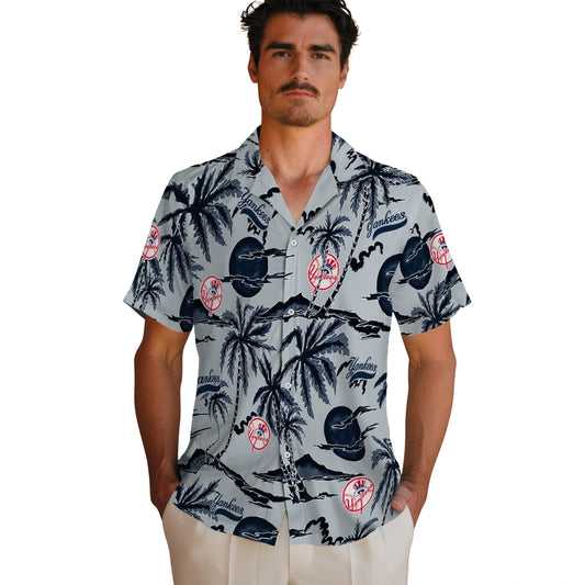 New York Yankees Hawaiian Shirt - Palm Sunset | Moonbestprint