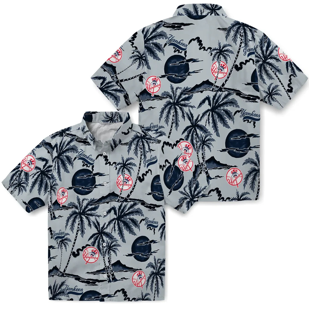 New York Yankees Hawaiian Shirt - Palm Sunset | Moonbestprint