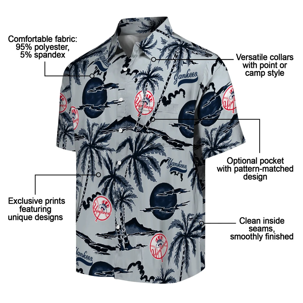 New York Yankees Hawaiian Shirt - Palm Sunset | Moonbestprint