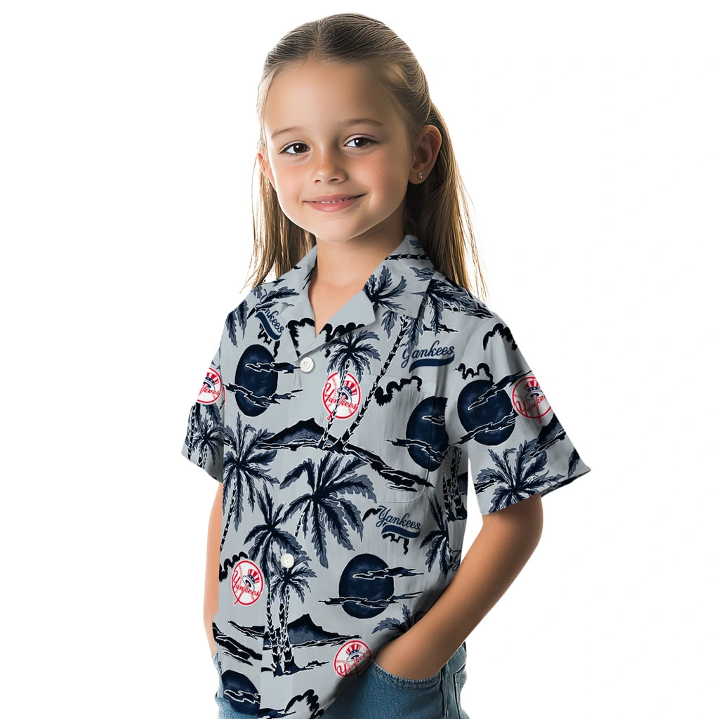 New York Yankees Hawaiian Shirt - Palm Sunset | Moonbestprint