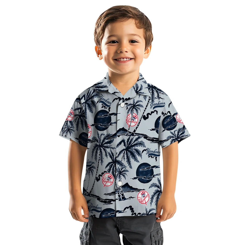 New York Yankees Hawaiian Shirt - Palm Sunset | Moonbestprint
