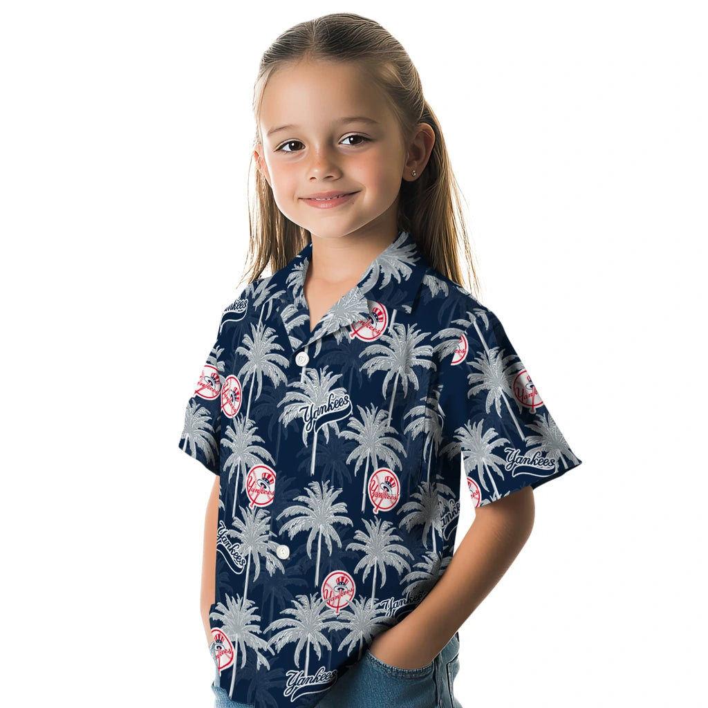 New York Yankees Hawaiian Shirt - Palm Tree Motif | Moonbestprint
