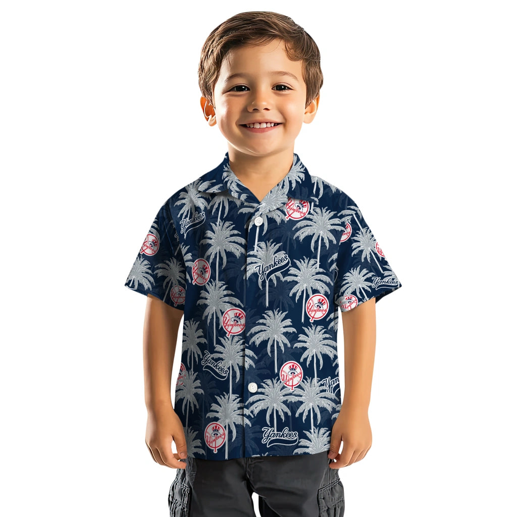 New York Yankees Hawaiian Shirt - Palm Tree Motif | Moonbestprint