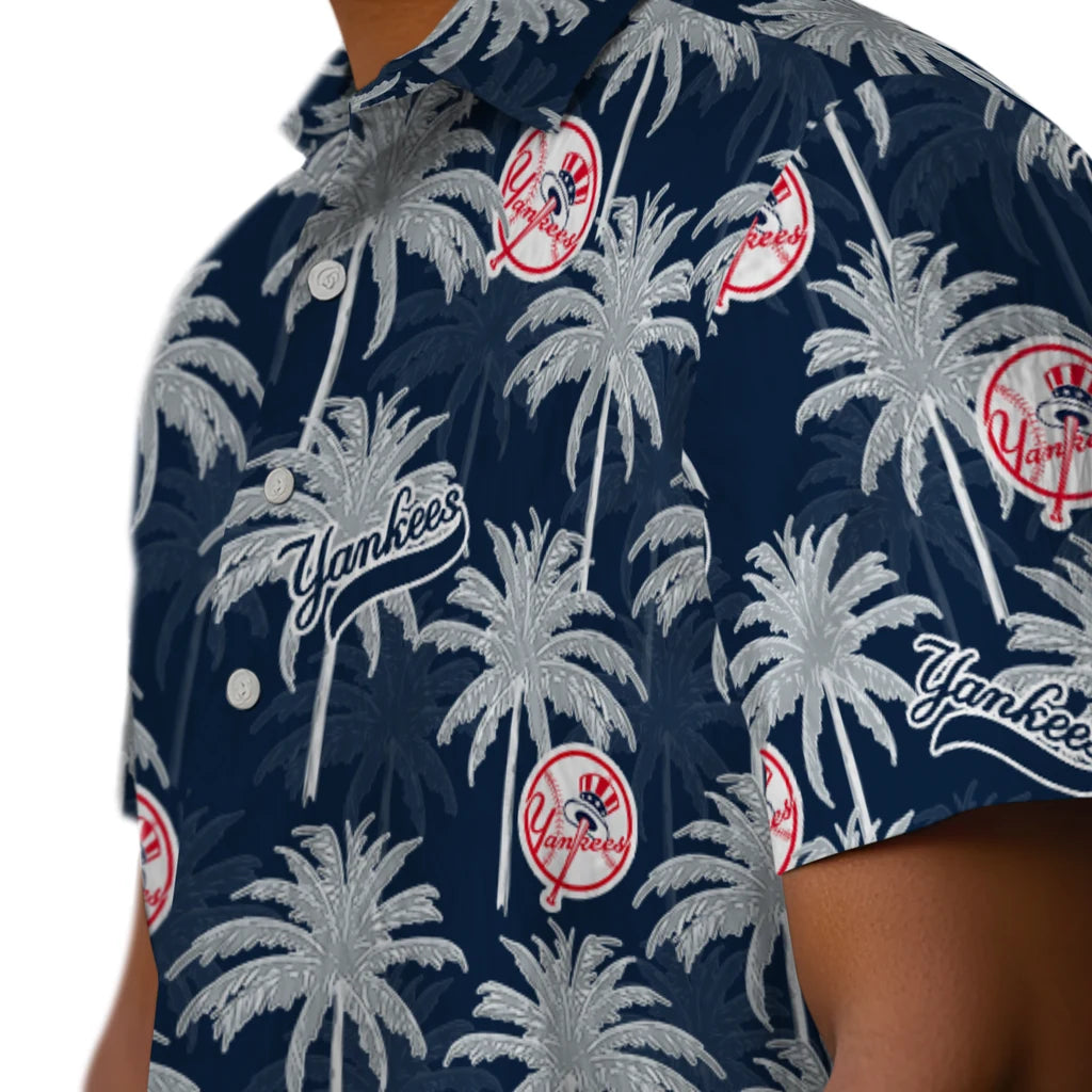 New York Yankees Hawaiian Shirt - Palm Tree Motif | Moonbestprint