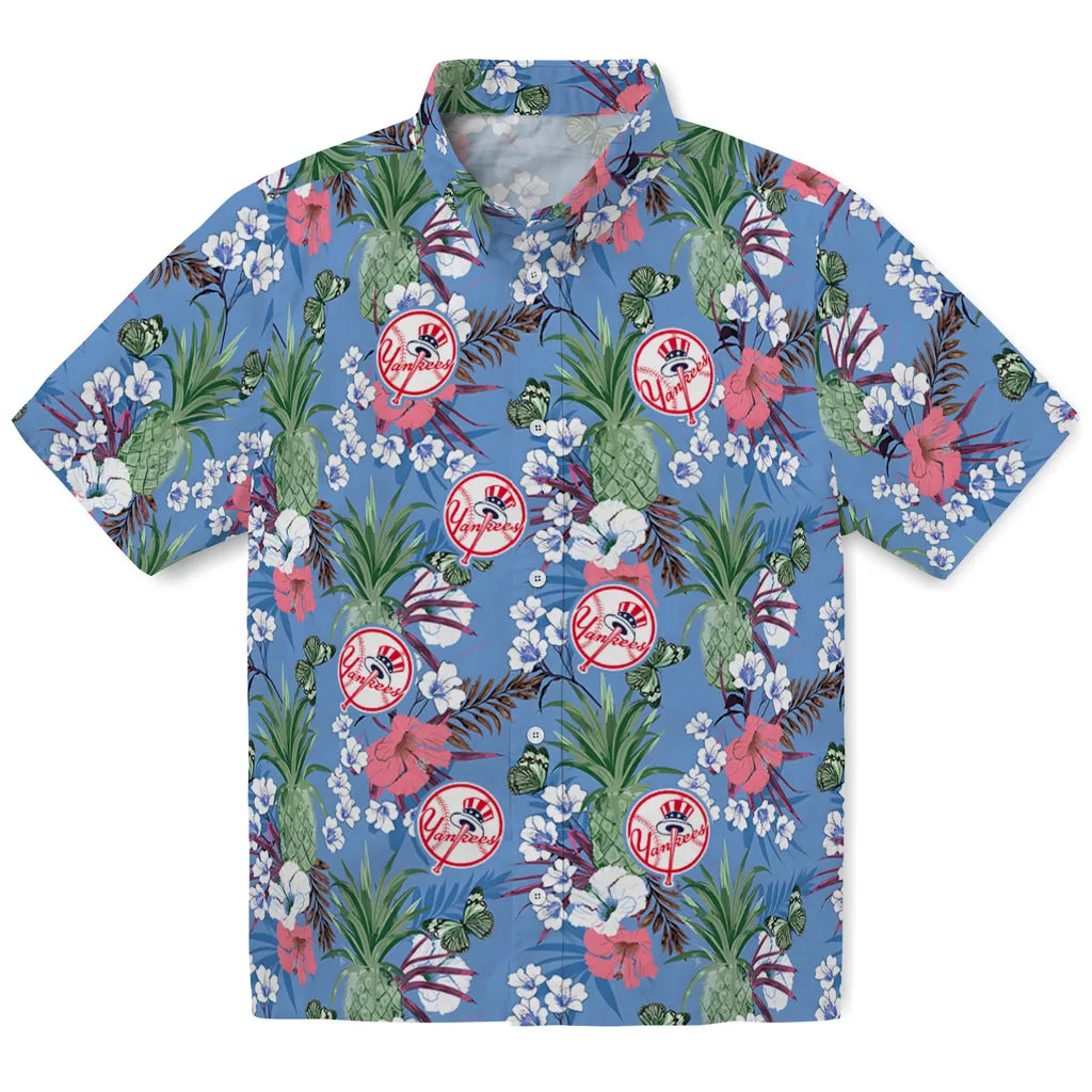 New York Yankees Hawaiian Shirt - Pineapple Bouquet | Moonbestprint