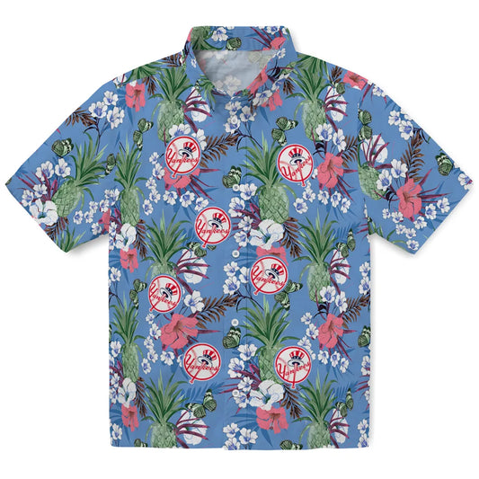 New York Yankees Hawaiian Shirt - Pineapple Bouquet | Moonbestprint