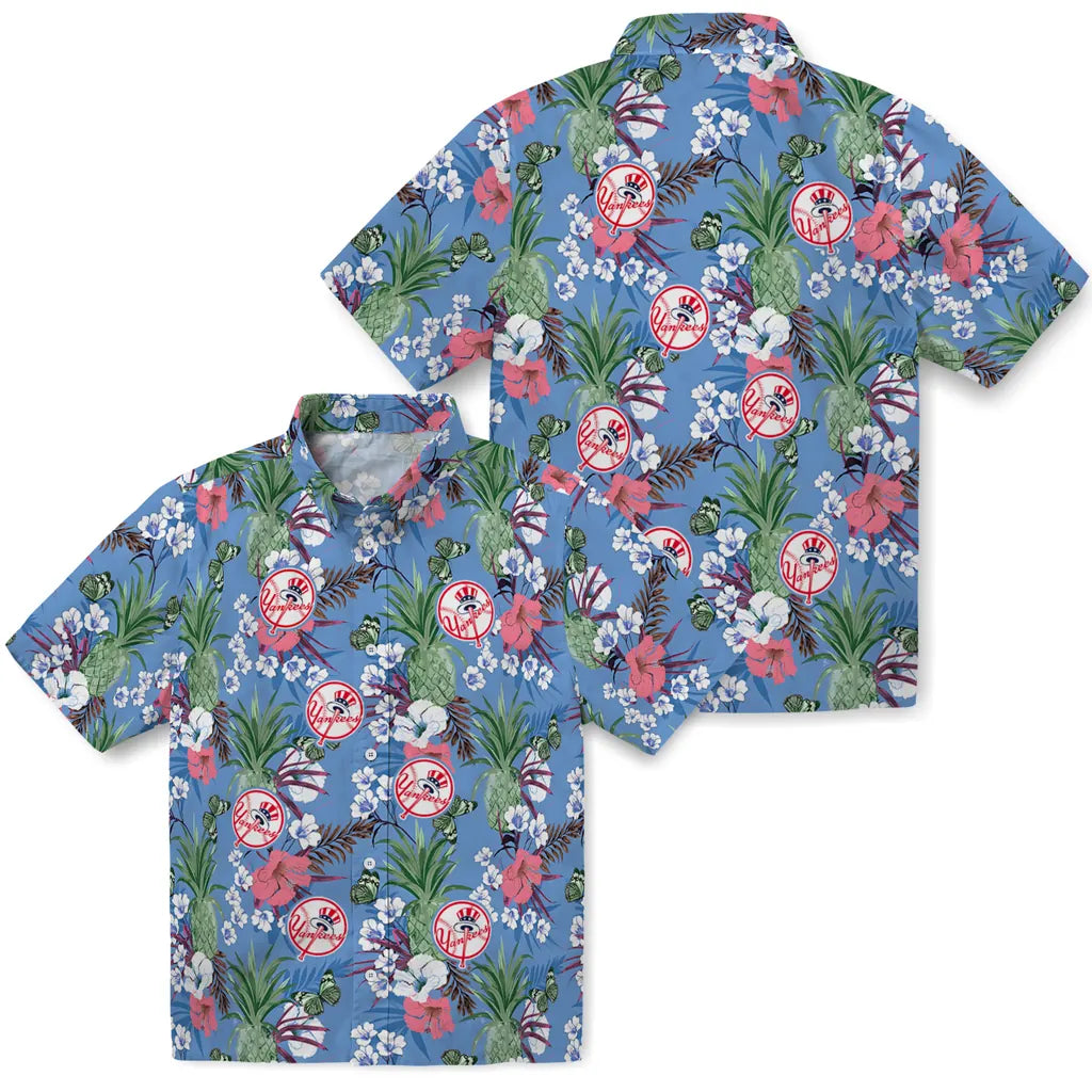 New York Yankees Hawaiian Shirt - Pineapple Bouquet | Moonbestprint