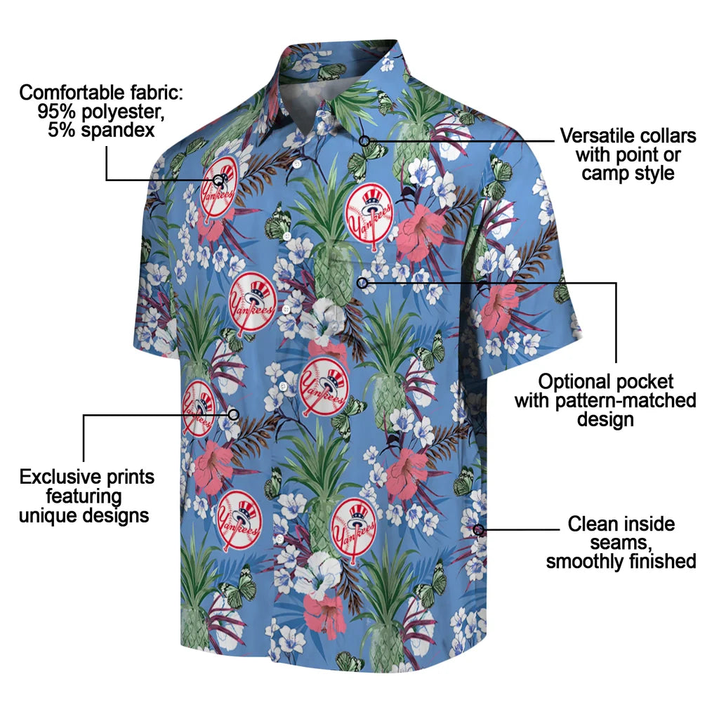 New York Yankees Hawaiian Shirt - Pineapple Bouquet | Moonbestprint