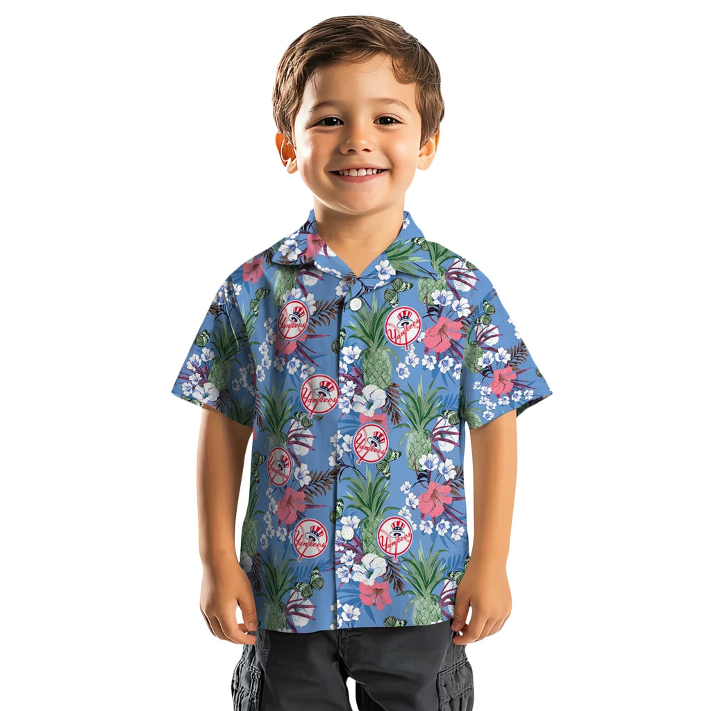 New York Yankees Hawaiian Shirt - Pineapple Bouquet | Moonbestprint