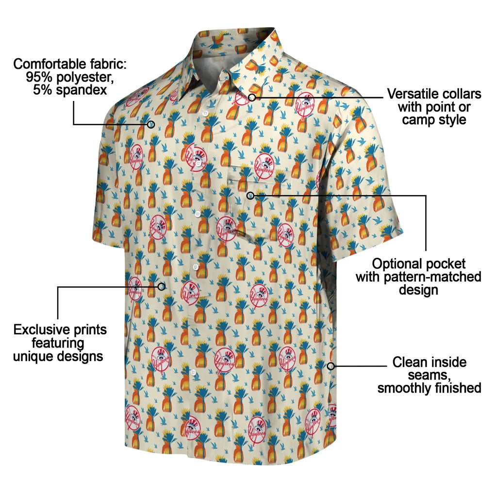New York Yankees Hawaiian Shirt - Pineapple Delight | Moonbestprint