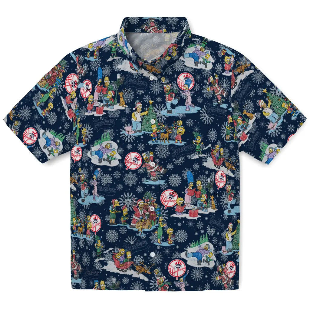 New York Yankees Hawaiian Shirt - Simpsons Christmas | Moonbestprint
