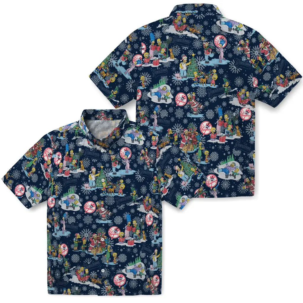 New York Yankees Hawaiian Shirt - Simpsons Christmas | Moonbestprint