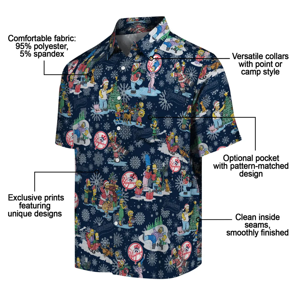 New York Yankees Hawaiian Shirt - Simpsons Christmas | Moonbestprint