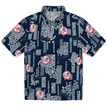 New York Yankees Hawaiian Shirt - Turtle Lines | Moonbestprint