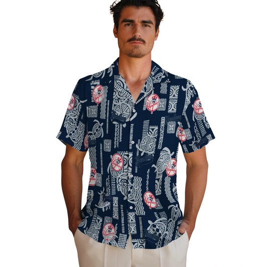 New York Yankees Hawaiian Shirt - Turtle Lines | Moonbestprint