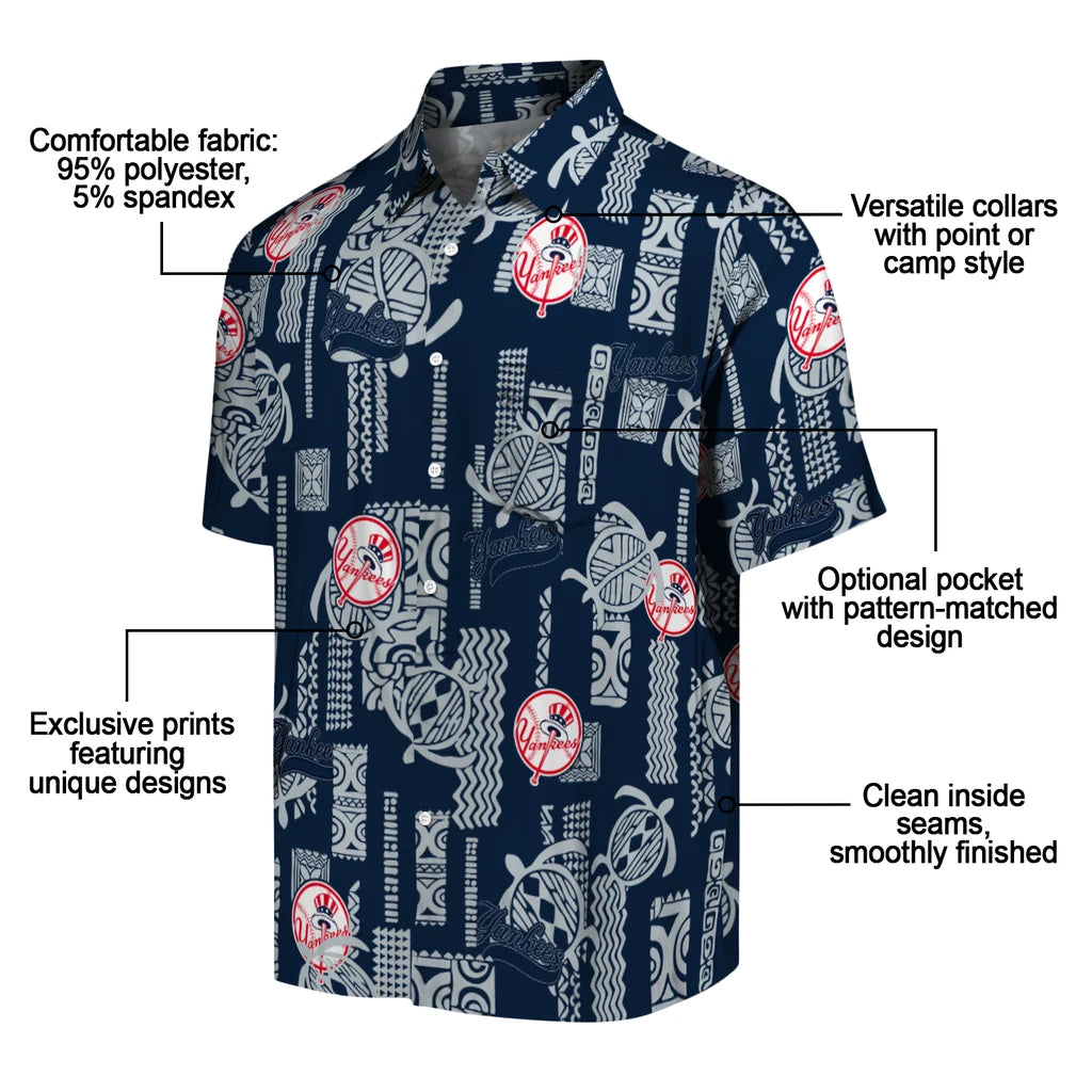 New York Yankees Hawaiian Shirt - Turtle Lines | Moonbestprint