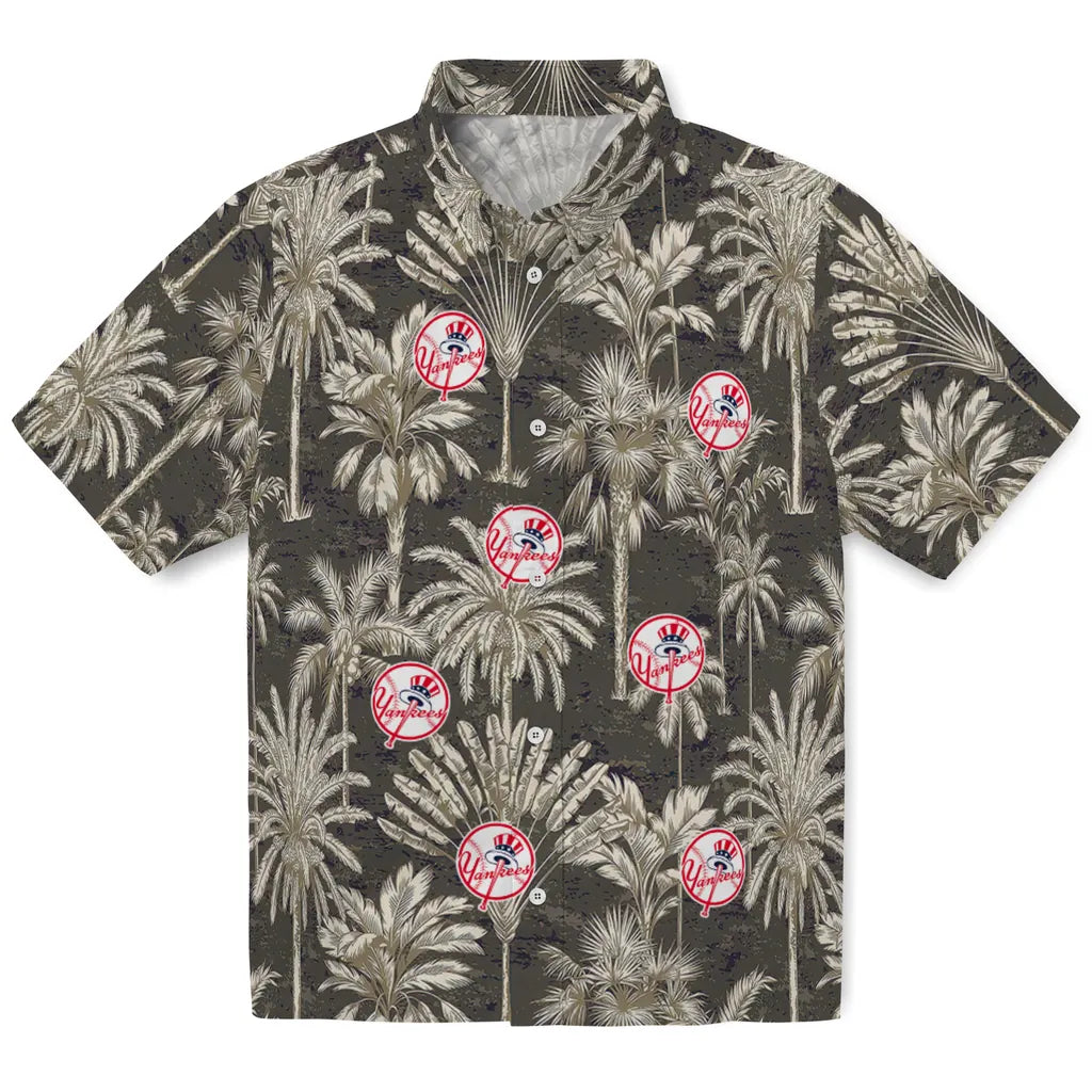 New York Yankees Hawaiian Shirt - Vintage Palm Tree | Moonbestprint