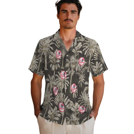 New York Yankees Hawaiian Shirt - Vintage Palm Tree | Moonbestprint