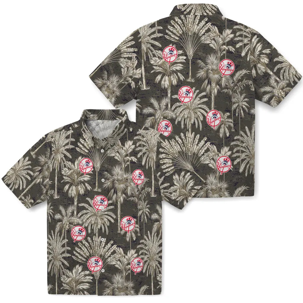 New York Yankees Hawaiian Shirt - Vintage Palm Tree | Moonbestprint