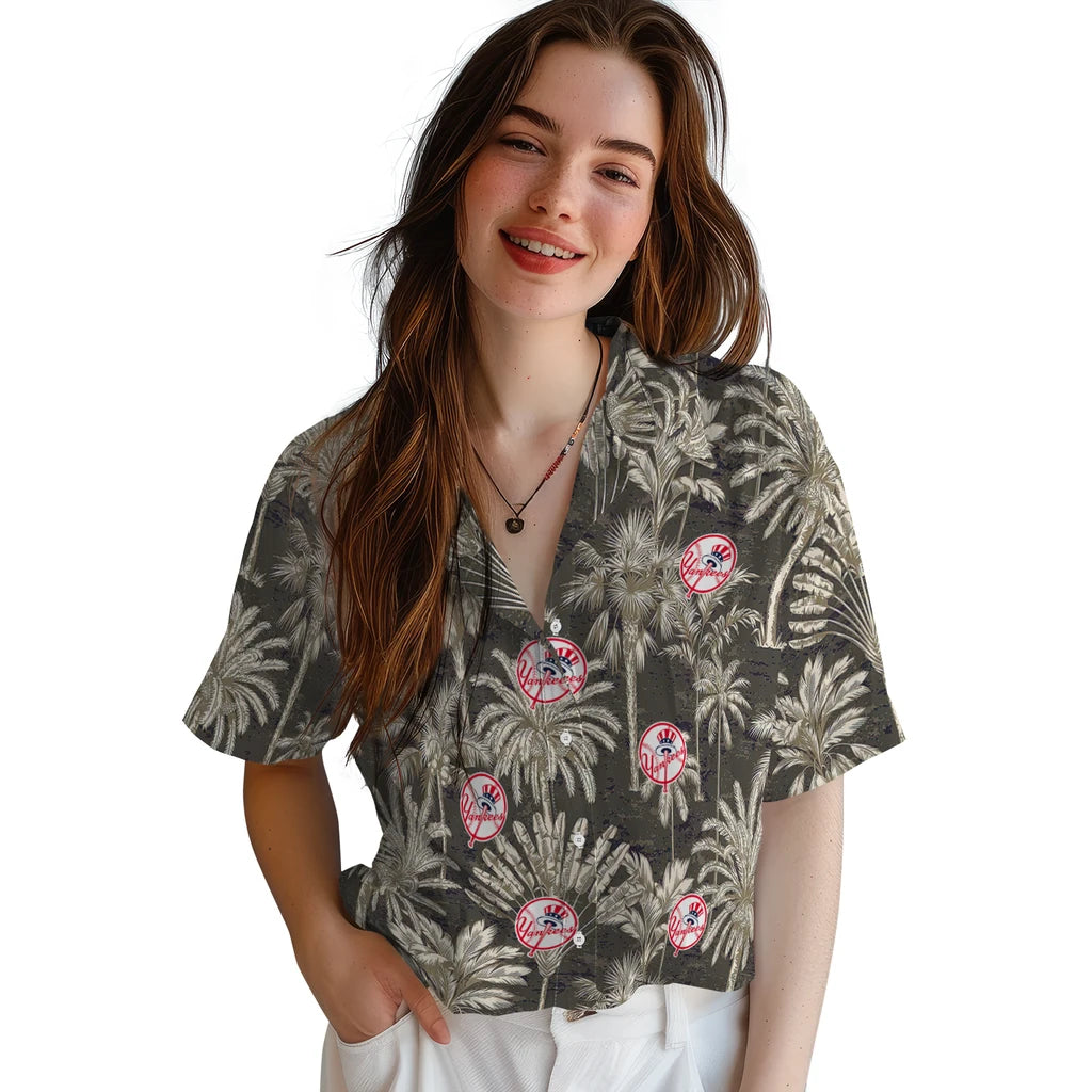 New York Yankees Hawaiian Shirt - Vintage Palm Tree | Moonbestprint