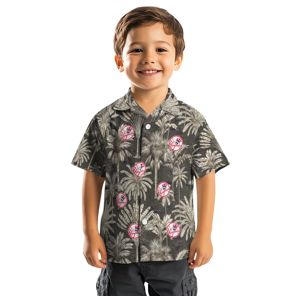 New York Yankees Hawaiian Shirt - Vintage Palm Tree | Moonbestprint