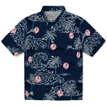 New York Yankees Hawaiian Shirt - Wave Palm | Moonbestprint