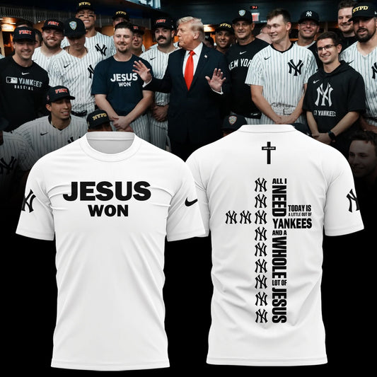 New York Yankees JESUS WON 2025 Limited Edition T-Shirt | BD52 Moonbestprint