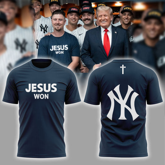 New York Yankees JESUS WON 2025 Limited Edition T-Shirt | FP60 Moonbestprint
