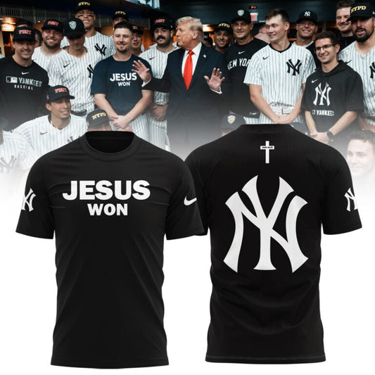 New York Yankees JESUS WON 2025 Limited Edition T-Shirt | RV29 Moonbestprint