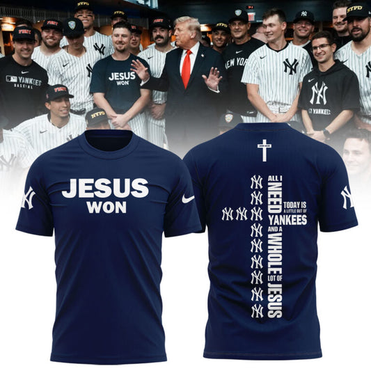 New York Yankees JESUS WON 2025 Limited Edition T-Shirt | ZR46 Moonbestprint