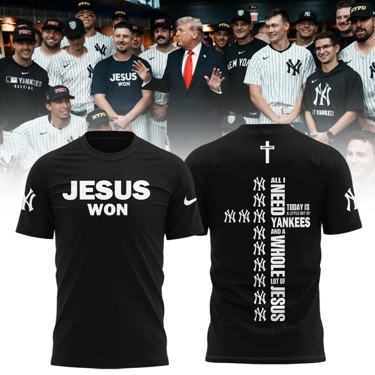 New York Yankees JESUS WON 2025 Limited Edition T-Shirt | ZT86 Moonbestprint